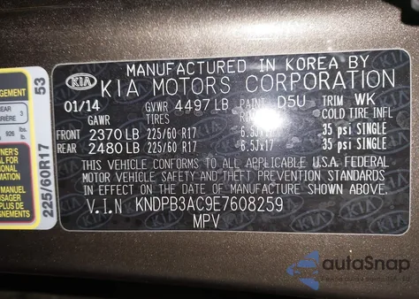 2014 Kia Sportage Lx z USA, uszkodzony, nr VIN KNDPB3AC9E7608259